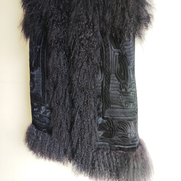 Michael Kors Embroidered Fur-trimmed Wool Vest - Picture 4 of 9